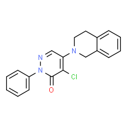 ChemSpider 2D Image | 4-Chloro-5-(3,4-dihydro-2(1H)-isoquinolinyl)-2-phenyl-3(2H)-pyridazinone | C19H16ClN3O