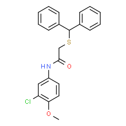 ChemSpider 2D Image | N-(3-Chloro-4-methoxyphenyl)-2-[(diphenylmethyl)sulfanyl]acetamide | C22H20ClNO2S