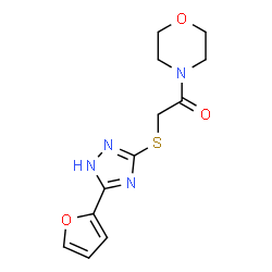 ChemSpider 2D Image | 2-{[5-(2-Furyl)-1H-1,2,4-triazol-3-yl]sulfanyl}-1-(4-morpholinyl)ethanone | C12H14N4O3S