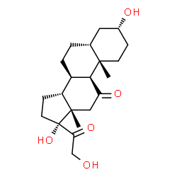 ChemSpider 2D Image | (3alpha,5beta,8alpha,14beta)-3,17,21-Trihydroxypregnane-11,20-dione | C21H32O5