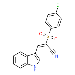 ChemSpider 2D Image | (2E)-2-[(4-Chlorophenyl)sulfonyl]-3-(1H-indol-3-yl)acrylonitrile | C17H11ClN2O2S