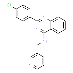 ChemSpider 2D Image | 2-(4-Chlorophenyl)-N-(3-pyridinylmethyl)-4-quinazolinamine | C20H15ClN4