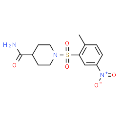ChemSpider 2D Image | 1-[(2-Methyl-5-nitrophenyl)sulfonyl]-4-piperidinecarboxamide | C13H17N3O5S
