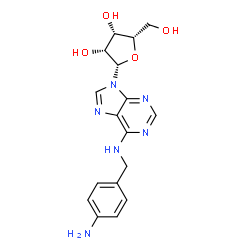 ChemSpider 2D Image | N-(4-Aminobenzyl)-9-(beta-L-lyxofuranosyl)-9H-purin-6-amine | C17H20N6O4