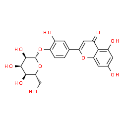 ChemSpider 2D Image | 4-(5,7-Dihydroxy-4-oxo-4H-chromen-2-yl)-2-hydroxyphenyl beta-D-allopyranoside | C21H20O11