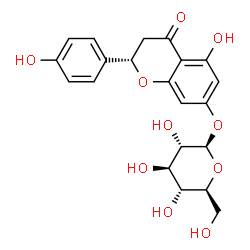 ChemSpider 2D Image | (2S)-5-Hydroxy-2-(4-hydroxyphenyl)-4-oxo-3,4-dihydro-2H-chromen-7-yl beta-L-glucopyranoside | C21H22O10