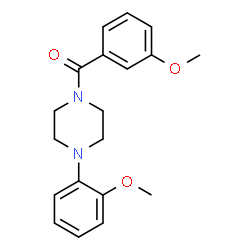 ChemSpider 2D Image | (3-methoxyphenyl)[4-(2-methoxyphenyl)piperazino]methanone | C19H22N2O3