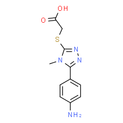 ChemSpider 2D Image | {[5-(4-Aminophenyl)-4-methyl-4H-1,2,4-triazol-3-yl]sulfanyl}acetic acid | C11H12N4O2S