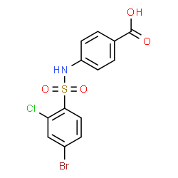 ChemSpider 2D Image | 4-{[(4-Bromo-2-chlorophenyl)sulfonyl]amino}benzoic acid | C13H9BrClNO4S