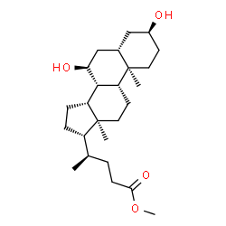 ChemSpider 2D Image | Methyl (3alpha,5alpha,7beta,8alpha,9beta,10alpha,13alpha)-3,7-dihydroxycholan-24-oate | C25H42O4