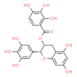 ChemSpider 2D Image | (2R,3R)-5,7-dihydroxy-2-(3,4,5-trihydroxyphenyl)-3,4-dihydro-2H-chromen-3-yl 2,3,4-trihydroxybenzoate | C22H18O11