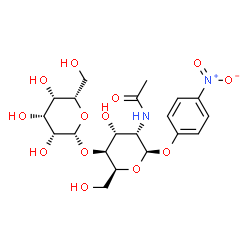 ChemSpider 2D Image | 4-Nitrophenyl 2-acetamido-2-deoxy-4-O-beta-L-talopyranosyl-beta-L-gulopyranoside | C20H28N2O13