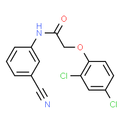 ChemSpider 2D Image | N-(3-Cyanophenyl)-2-(2,4-dichlorophenoxy)acetamide | C15H10Cl2N2O2