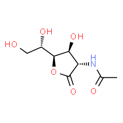 ChemSpider 2D Image | N-{(3S,4S,5R)-5-[(1S)-1,2-Dihydroxyethyl]-4-hydroxy-2-oxotetrahydro-3-furanyl}acetamide (non-preferred name) | C8H13NO6