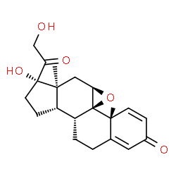 ChemSpider 2D Image | (10alpha,11alpha,14beta,17alpha)-17,21-Dihydroxy-9,11-epoxypregna-1,4-diene-3,20-dione | C21H26O5