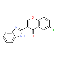 ChemSpider 2D Image | 3-(1H-Benzimidazol-2-yl)-6-chloro-4H-chromen-4-one | C16H9ClN2O2