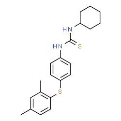 ChemSpider 2D Image | 1-Cyclohexyl-3-{4-[(2,4-dimethylphenyl)sulfanyl]phenyl}thiourea | C21H26N2S2