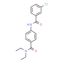 ChemSpider 2D Image | 4-[(3-Chlorobenzoyl)amino]-N,N-diethylbenzamide | C18H19ClN2O2