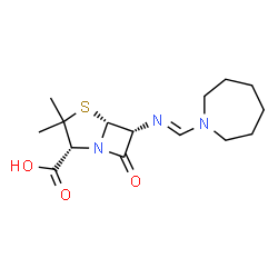 ChemSpider 2D Image | (2R,5R,6R)-6-[(E)-(1-Azepanylmethylene)ammonio]-3,3-dimethyl-7-oxo-4-thia-1-azabicyclo[3.2.0]heptane-2-carboxylate | C15H23N3O3S