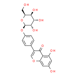 ChemSpider 2D Image | 4-(5,7-Dihydroxy-4-oxo-4H-chromen-3-yl)phenyl beta-L-gulopyranoside | C21H20O10
