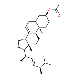ChemSpider 2D Image | (3beta,10alpha,14beta,17alpha,22E)-Ergosta-5,7,22-trien-3-yl acetate | C30H46O2