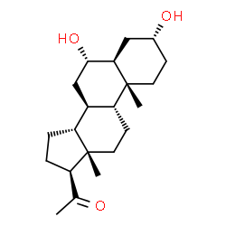 ChemSpider 2D Image | (3alpha,5alpha,6alpha,8alpha,9beta,14beta)-3,6-Dihydroxypregnan-20-one | C21H34O3