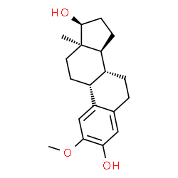 ChemSpider 2D Image | (9beta,13alpha,17beta)-2-Methoxyestra-1(10),2,4-triene-3,17-diol | C19H26O3