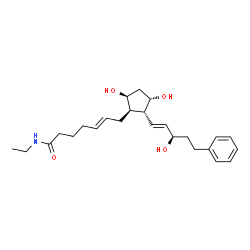 ChemSpider 2D Image | (5E)-7-{(1R,2R,3S,5S)-3,5-Dihydroxy-2-[(1E,3R)-3-hydroxy-5-phenyl-1-penten-1-yl]cyclopentyl}-N-ethyl-5-heptenamide | C25H37NO4