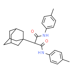 ChemSpider 2D Image | 2-[(3s,5s,7s)-Adamantan-1-yl]-N,N'-bis(4-methylphenyl)malonamide | C27H32N2O2