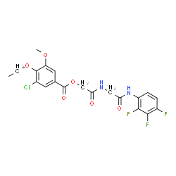 ChemSpider 2D Image | 2-Oxo-2-({2-oxo-2-[(2,3,4-trifluorophenyl)amino]ethyl}amino)ethyl 3-chloro-4-ethoxy-5-methoxybenzoate | C20H18ClF3N2O6