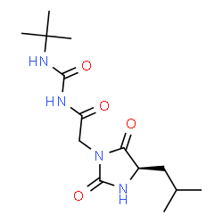ChemSpider 2D Image | 2-[(4R)-4-Isobutyl-2,5-dioxo-1-imidazolidinyl]-N-[(2-methyl-2-propanyl)carbamoyl]acetamide | C14H24N4O4