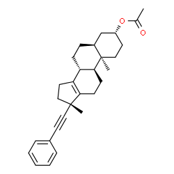 ChemSpider 2D Image | (3alpha,5beta,8alpha,10alpha)-17-Methyl-21-phenyl-18-norpregn-13-en-20-yn-3-yl acetate | C29H36O2
