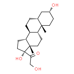 ChemSpider 2D Image | (3beta,5beta,9beta,14beta)-3,17,21-Trihydroxypregnan-20-one | C21H34O4