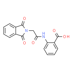 ChemSpider 2D Image | 2-{[(1,3-Dioxo-1,3-dihydro-2H-isoindol-2-yl)acetyl]amino}benzoic acid | C17H12N2O5