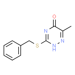 ChemSpider 2D Image | 3-(Benzylsulfanyl)-6-methyl-1,2,4-triazin-5(2H)-one | C11H11N3OS