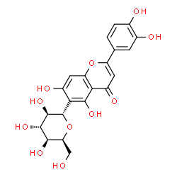 ChemSpider 2D Image | (1S)-1,5-Anhydro-1-[2-(3,4-dihydroxyphenyl)-5,7-dihydroxy-4-oxo-4H-chromen-6-yl]-L-iditol | C21H20O11