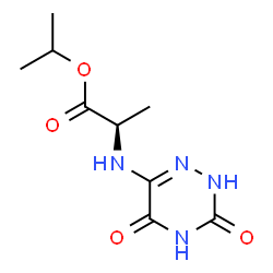 ChemSpider 2D Image | Isopropyl N-(3,5-dioxo-2,3,4,5-tetrahydro-1,2,4-triazin-6-yl)-D-alaninate | C9H14N4O4