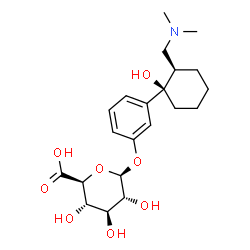 ChemSpider 2D Image | 3-[(1R,2R)-2-[(Dimethylamino)methyl]-1-hydroxycyclohexyl]phenyl Î²-D-glucopyranosiduronic acid | C21H31NO8