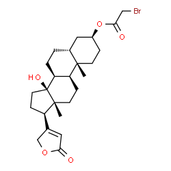 ChemSpider 2D Image | (3beta,5beta,8alpha)-3-(2-Bromoacetoxy)-14-hydroxycard-20(22)-enolide | C25H35BrO5