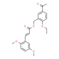 ChemSpider 2D Image | 5-Acetyl-2-ethoxybenzyl (2E)-3-(2,5-dimethoxyphenyl)acrylate | C22H24O6