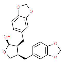ChemSpider 2D Image | (2R,3S,4R)-3,4-Bis(1,3-benzodioxol-5-ylmethyl)tetrahydro-2-furanol | C20H20O6