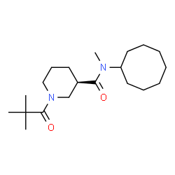 ChemSpider 2D Image | (3R)-N-Cyclooctyl-1-(2,2-dimethylpropanoyl)-N-methyl-3-piperidinecarboxamide | C20H36N2O2