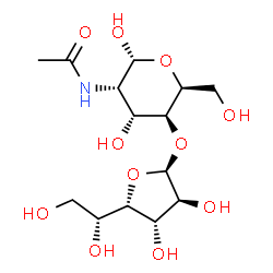 ChemSpider 2D Image | 2-Acetamido-2-deoxy-4-O-beta-D-idofuranosyl-alpha-L-gulopyranose | C14H25NO11