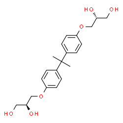 ChemSpider 2D Image | (2R,2'S)-3,3'-[2,2-Propanediylbis(4,1-phenyleneoxy)]di(1,2-propanediol) | C21H28O6