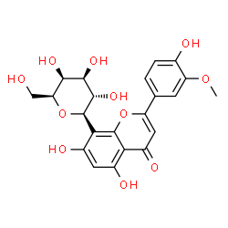 ChemSpider 2D Image | (6R)-2,6-Anhydro-6-[5,7-dihydroxy-2-(4-hydroxy-3-methoxyphenyl)-4-oxo-4H-chromen-8-yl]-D-galactitol | C22H22O11