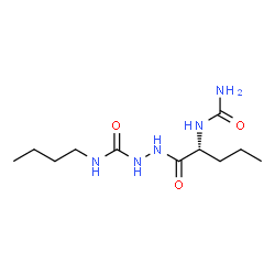 ChemSpider 2D Image | N-Butyl-2-[(2R)-2-(carbamoylamino)pentanoyl]hydrazinecarboxamide (non-preferred name) | C11H23N5O3
