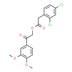 ChemSpider 2D Image | 2-(3,4-Dimethoxyphenyl)-2-oxoethyl (2,4-dichlorophenyl)acetate | C18H16Cl2O5