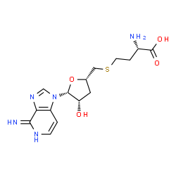 ChemSpider 2D Image | 1-{5-S-[(3S)-3-Ammonio-3-carboxylatopropyl]-3-deoxy-5-thio-beta-D-threo-pentofuranosyl}-1H-imidazo[4,5-c]pyridin-4-amine | C15H21N5O4S