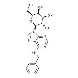 ChemSpider 2D Image | N-Benzyl-9-(beta-L-galactopyranosyl)-9H-purin-6-amine | C18H21N5O5