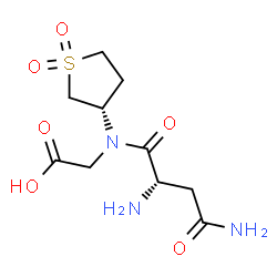 ChemSpider 2D Image | L-Asparaginyl-N-[(3S)-1,1-dioxidotetrahydro-3-thiophenyl]glycine | C10H17N3O6S